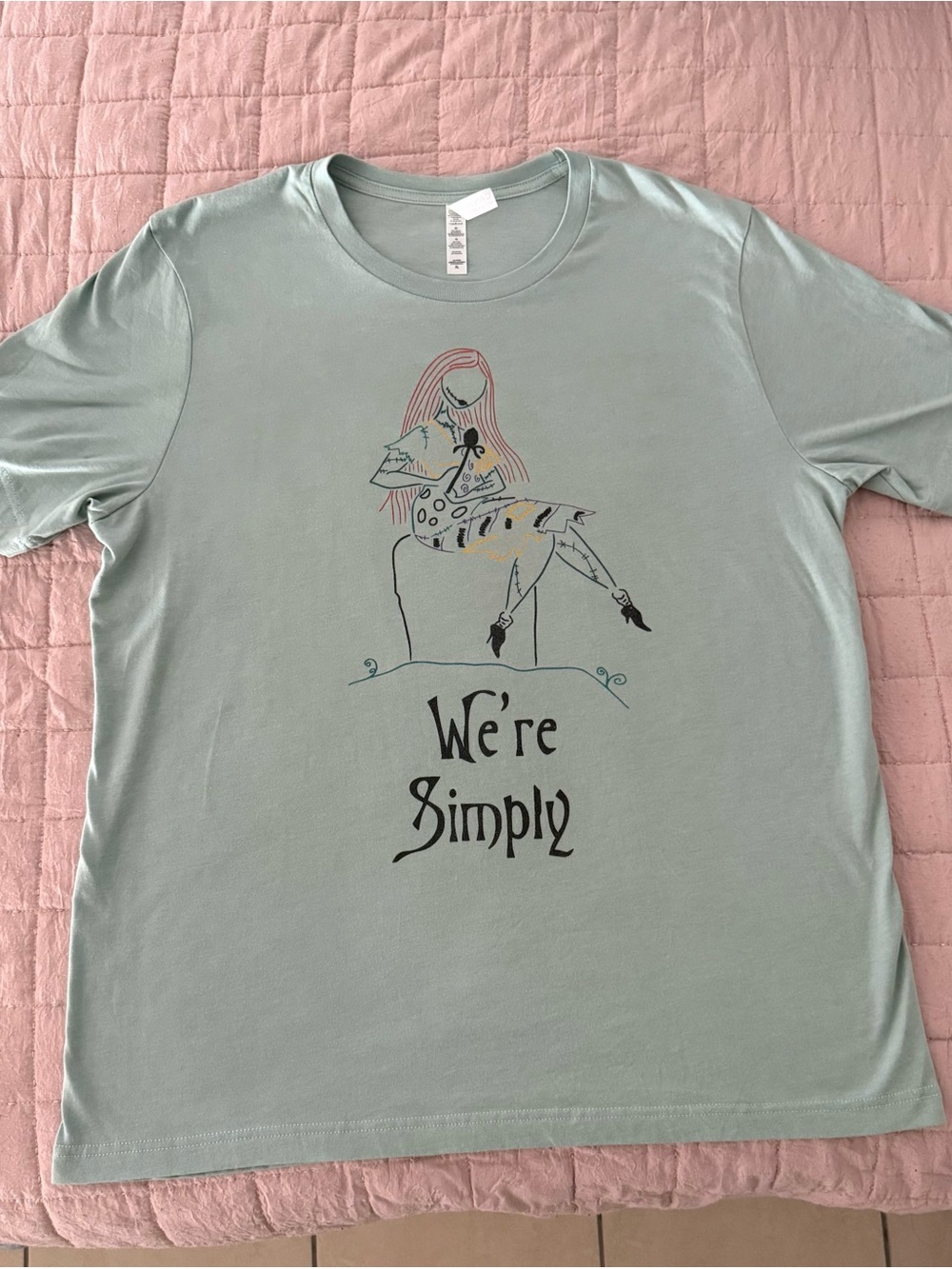 Nightmare Before Christmas Bella Canvas Mint Green Crewneck Tee